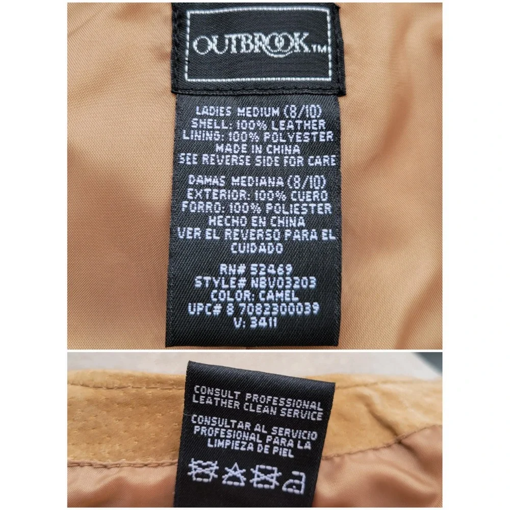Vintage Outbrook Vest Camel Tan‎ Suede Leather Floral Embroidered Western M 8/10